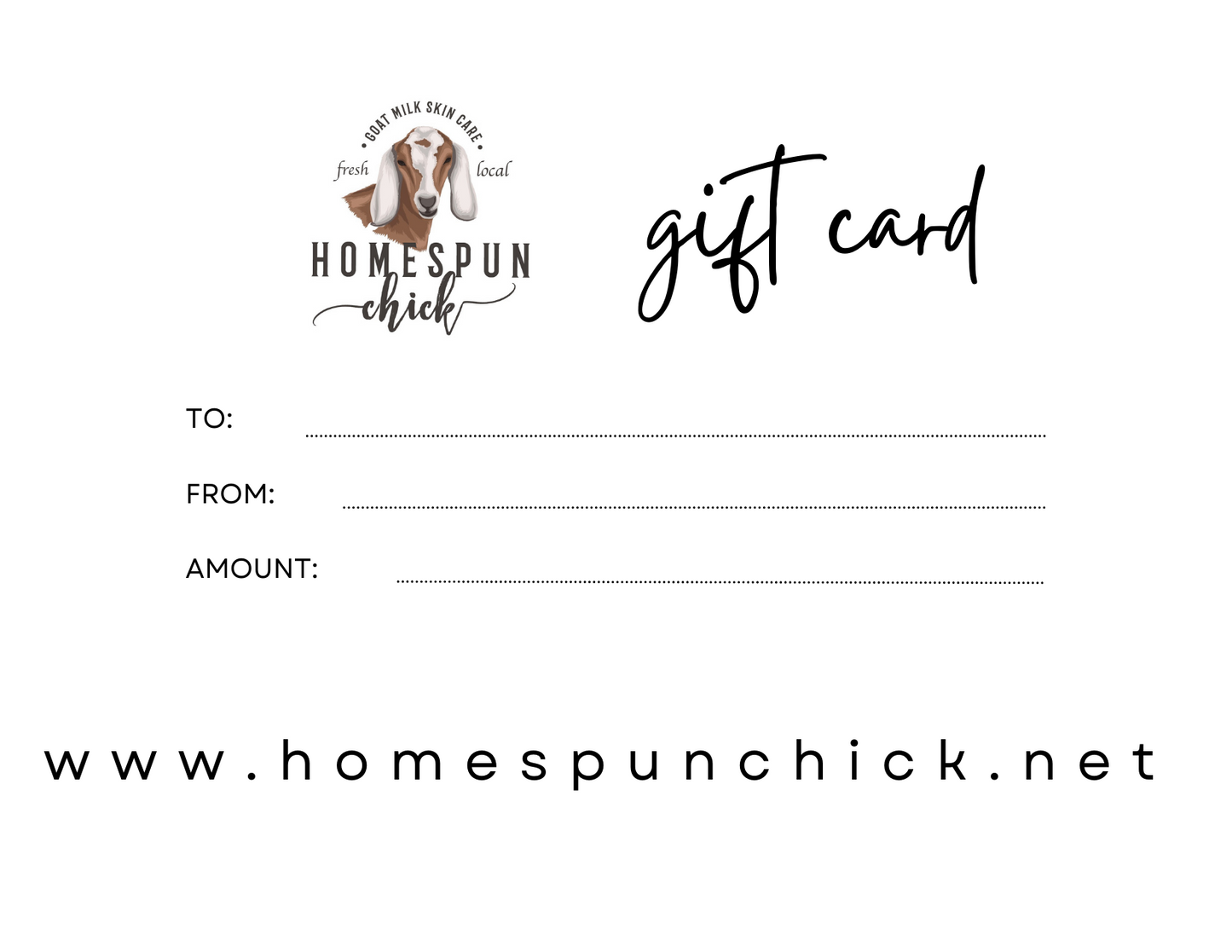 HomeSpun Chick Gift Card