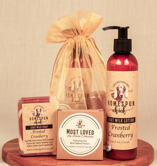 8 oz. Goat Milk Lotion + Soap + Lip Balm Gift Set