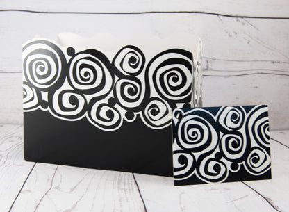 Black with White Swirls Gift Box Set