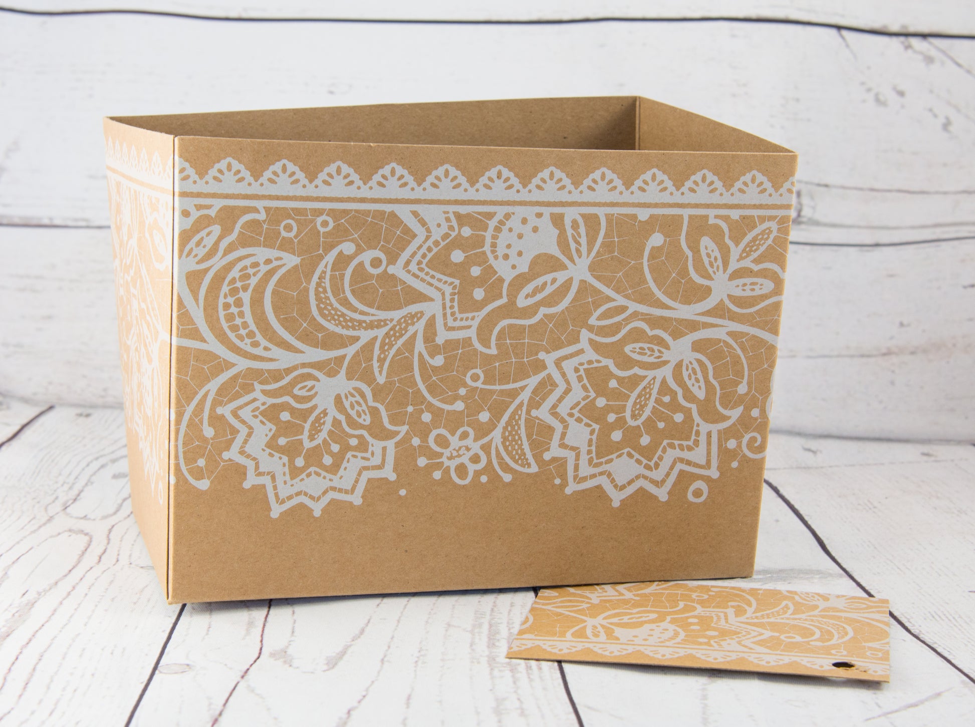 Cardboard with White Swirls Gift Box Set