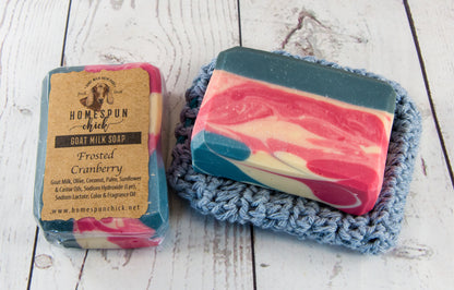 Frosted Cranberry Soap with Soap Saver