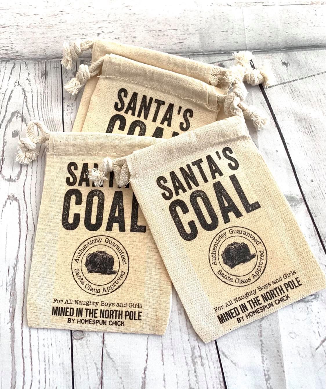 Canvas: Santa's Coal Gift Bag